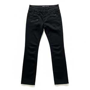 Black Straight Leg Women's Low Rise Jeans